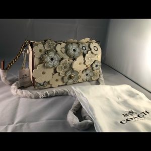 COACH white Tea Rose dinky